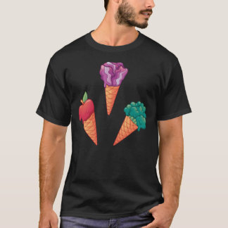 Apple red cabbage and broccoli veggie Ice cream fa T-Shirt