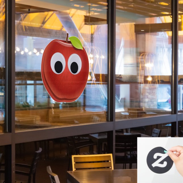 Apple, red fruit with googly eyes - Personalised (Restaurant Window)