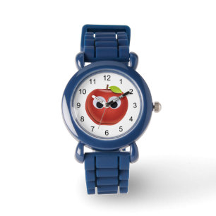 Apple, red fruit with googly eyes - Personalised Watch