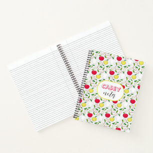 Apple Red Yellow Green Fruit Graphic Art Modern Notebook