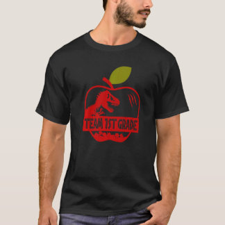 Apple Rex Dinosaur Back To School Team 1st Grade T-Shirt