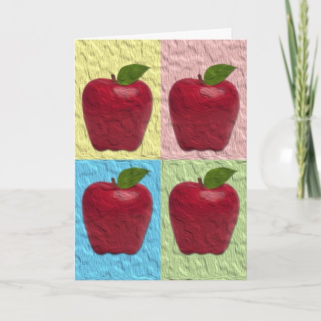 Apple Rosh Hashanah Greeting Holiday Card (Front)