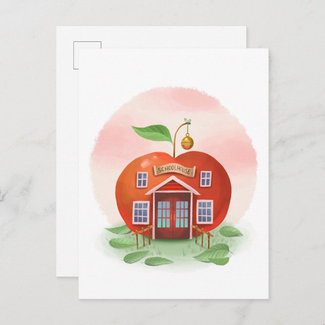 Apple Schoolhouse Postcard (Front/Back)