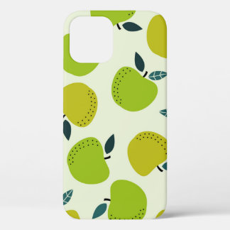 Apple seamless pattern. Fruit theme illustration.a iPhone 12 Case