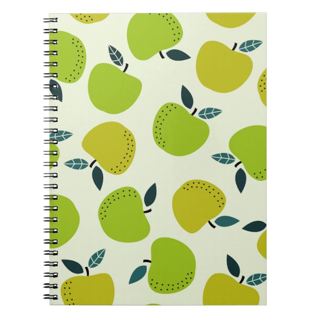 Apple seamless pattern. Fruit theme illustration.a Notebook (Front)