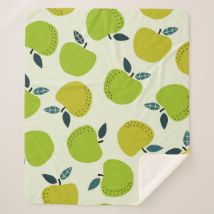 Apple seamless pattern. Fruit theme illustration.a Sherpa Blanket