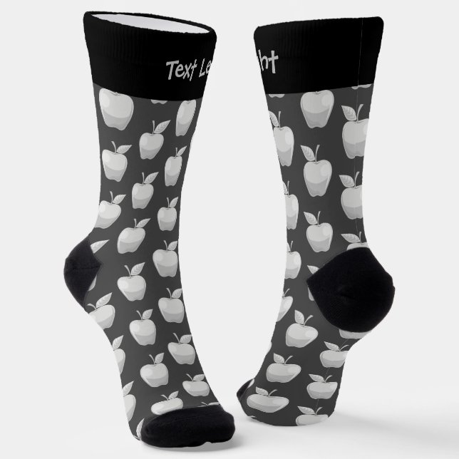 Apple Silver Pattern Socks (Angled)