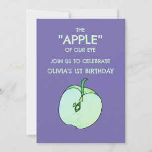 Apple Slice Fruit Kids Birthday Invitation