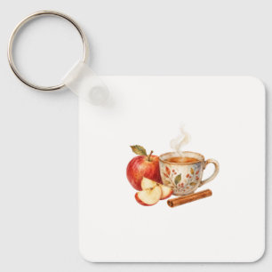 Apple Slices and Tea Cup Key Ring