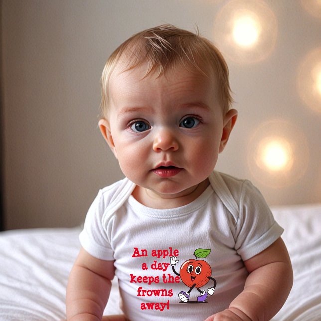 Apple Smiles: Adorable Retro Baby Bodysuit (Creator Uploaded)