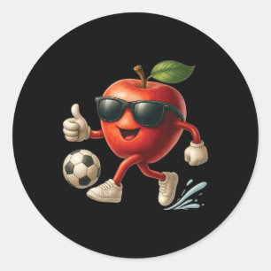 Apple Soccer Classic Round Sticker