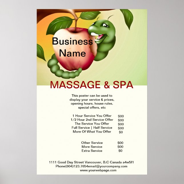 Apple Spa Massage Beauty Salon Poster (Front)