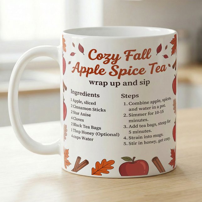 Apple Spice Tea Recipe Fall Kitchen Coffee Mug (Creator Uploaded)