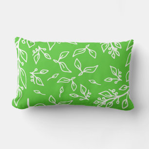 Apple Spring Green Floral Lumbar Cushion
