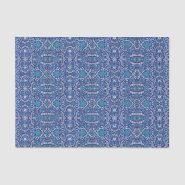 Apple Stripe Bohemian Boho Arabesque Pattern Green Tissue Paper (Front)