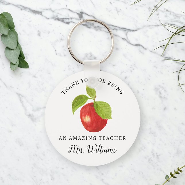 Apple Teacher Appreciation Name Keychain Gift (Creator Uploaded)