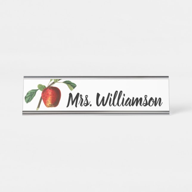 Apple Teacher  Desk Name Plate (Front)