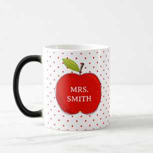 Apple Teacher Gift Mug Cute Polka Dot Teacher