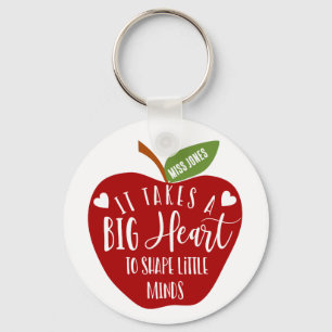 apple Teacher it takes a big heart to shape little Key Ring