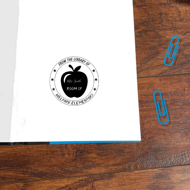 Apple Teacher Library Wood Art Stamp (Creator Uploaded)