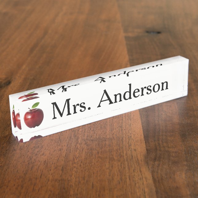 Apple Teacher Nameplate for desk (Side)