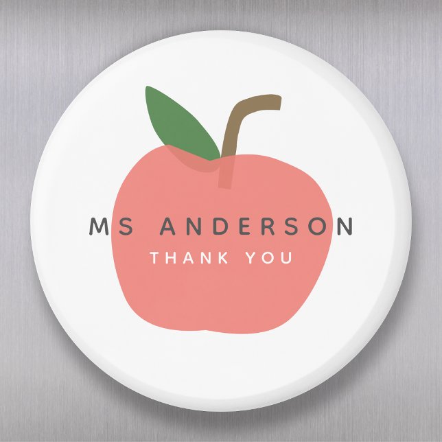 Apple Teacher Thank You Modern Scandi Cute Magnet (Creator Uploaded)