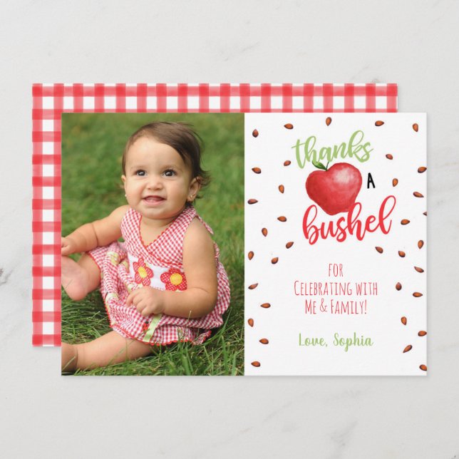 Apple Thank You Card with Photo (Front/Back)