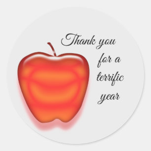 Apple Thank You Great Year Teacher Appreciation Classic Round Sticker