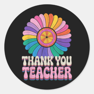 Apple Thank You Teachers Teacher Motivational Appr Classic Round Sticker
