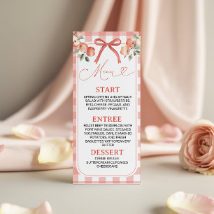 Apple Theme 4x9 Printable Dinner Menu Card