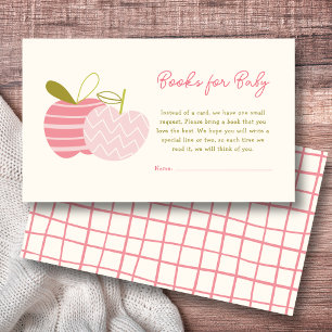 Apple Theme Fall Baby Shower Books for Baby Enclosure Card