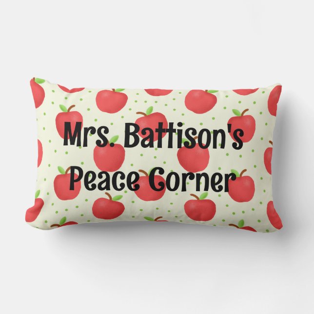 apple themed, custom, Teacher's Reading Corner  Lumbar Cushion (Front)