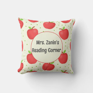 Apple-themed Teacher Appreciation Reading Corner Cushion
