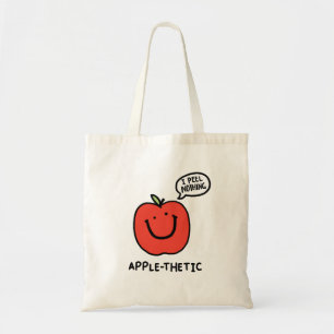 Apple-thetic Cute Fruit Apple Pun Tote Bag