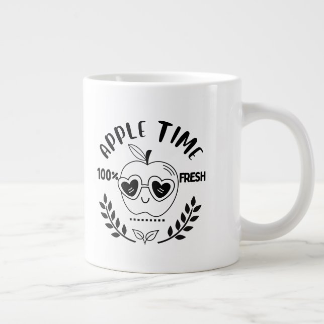 Apple Time Large Coffee Mug (Right)