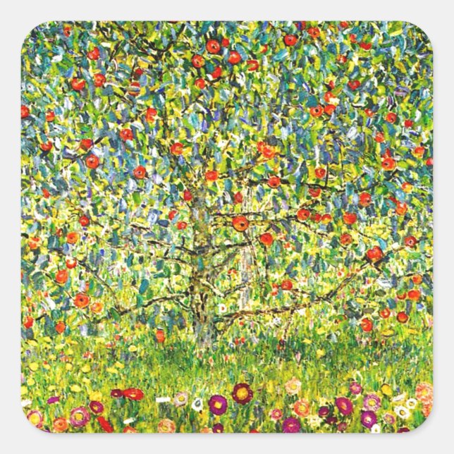 Apple Tree and Flowers 1912  Square Sticker (Front)