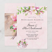 Apple Tree Blossoms Bridesmaids Luncheon Invites