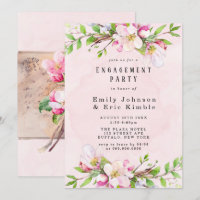 Apple Tree Blossoms Watercolor Engagement Party