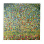 Apple Tree by Gustav Klimt Tile<br><div class="desc">A fine art ceramic tile with the oil painting by Gustav Klimt (1862-1918),  Apple Tree (Apfelbaum) (c. 1912). Gustav was born in Austria. A depiction of an apple orchard.</div>