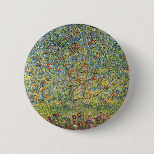 Apple Tree by Gustav Klimt, Vintage Art Nouveau 6 Cm Round Badge