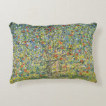 Apple Tree by Gustav Klimt, Vintage Art Nouveau Decorative Cushion<br><div class="desc">Apple Tree (1912) by Gustav Klimt is a vintage Victorian Era Symbolism fine art painting. A nature scene with an apple tree in an orchard on a farm with ripe fruit and apple blossoms. The floral garden is in full bloom with spring flowers. About the artist: Gustav Klimt (1862-1918) was...</div>