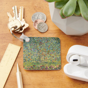 Apple Tree by Gustav Klimt, Vintage Art Nouveau Key Ring