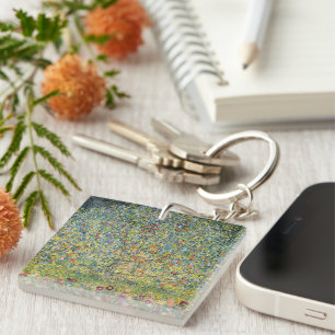 Apple Tree by Gustav Klimt, Vintage Art Nouveau Key Ring