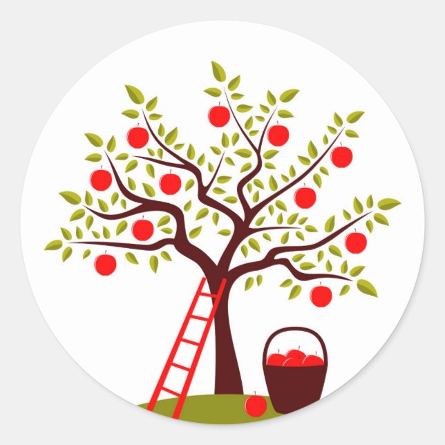 Apple Tree Classic Round Sticker (Front)