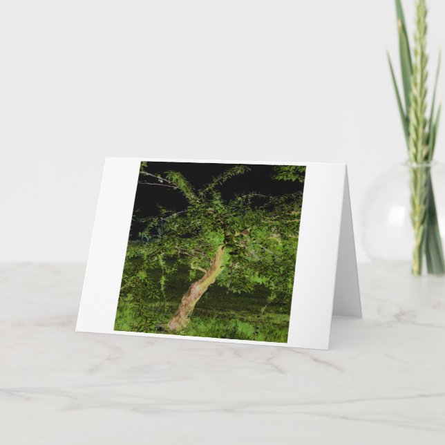 Apple Tree: Digitally Enhanced Edited Twisted Tree Card (Front)