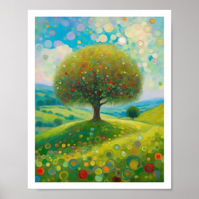 Apple Tree Flower Hill 8x10 Art Print (Front)