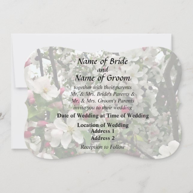 Apple Tree In Bloom Wedding Products Invitation (Front)