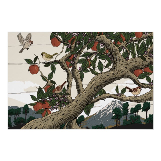 Apple Tree Landscape Poster (Front)