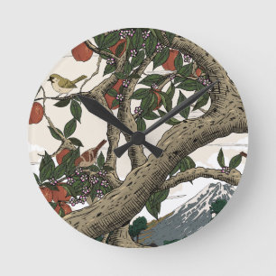 Apple Tree Landscape Round Clock