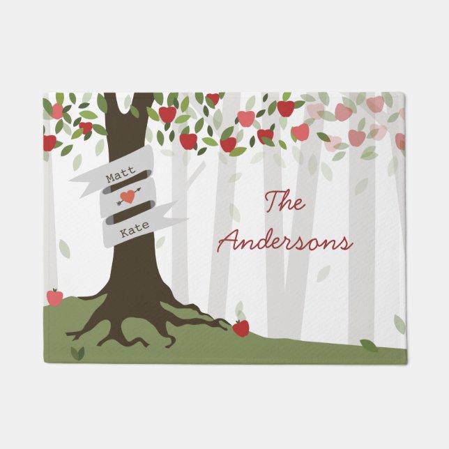 Apple Tree Orchard Personalised Doormat (Front)